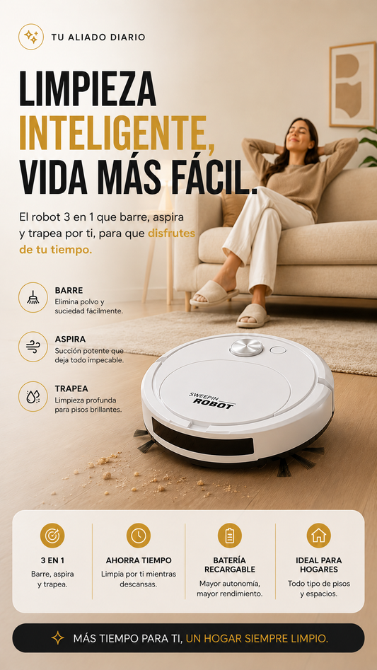 Aspiradora Robot 3 en 1