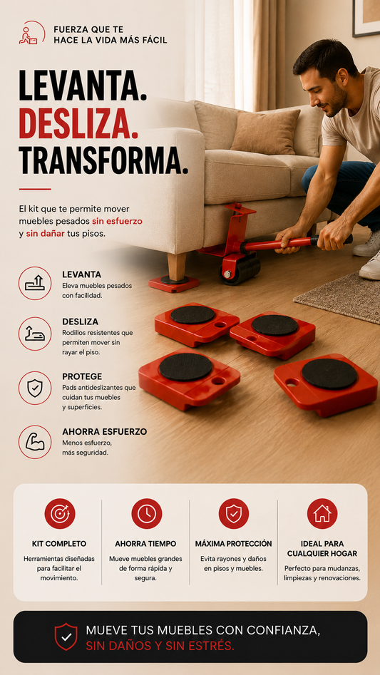 KIT ELEVADOR DE MUEBLES PESADOS