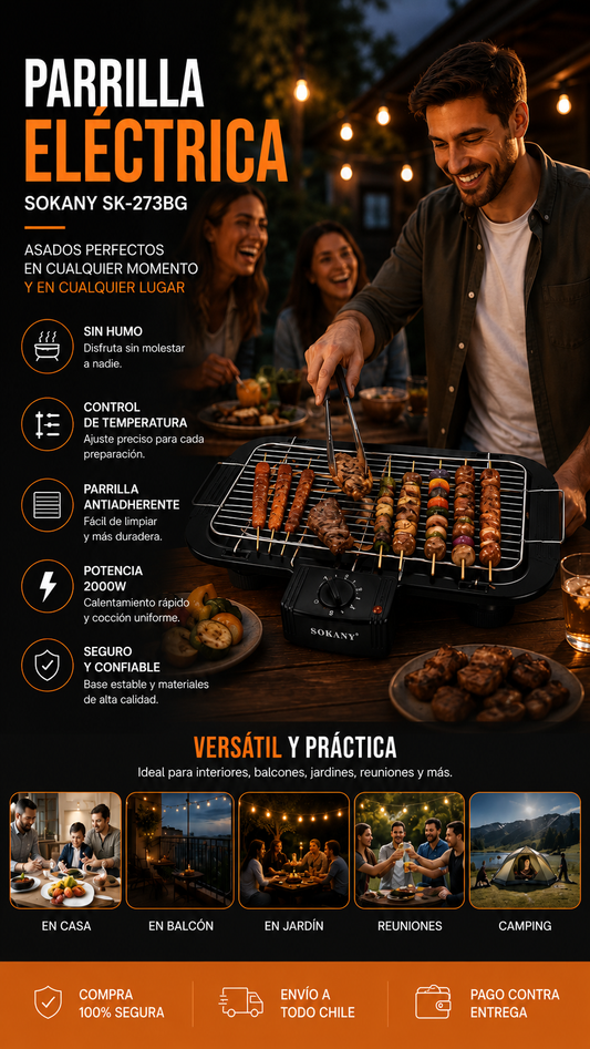 Parrilla Eléctrica de Mesa Antiadherente
